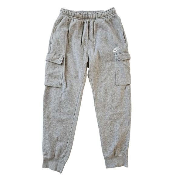 Nike Club Fleece Cargo Pants Mens Small Gray Joggers Sweatpants EUC - Picture 1 of 4